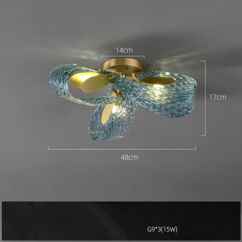 Blue Queen Crystal Glass LED Ceiling Chandelier - Elegant Lighting Fixture for Living Room