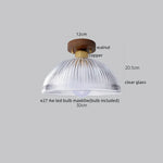 Wood Glass LED Ceiling Lamp Modern Kitchen Living Room Light Fixture