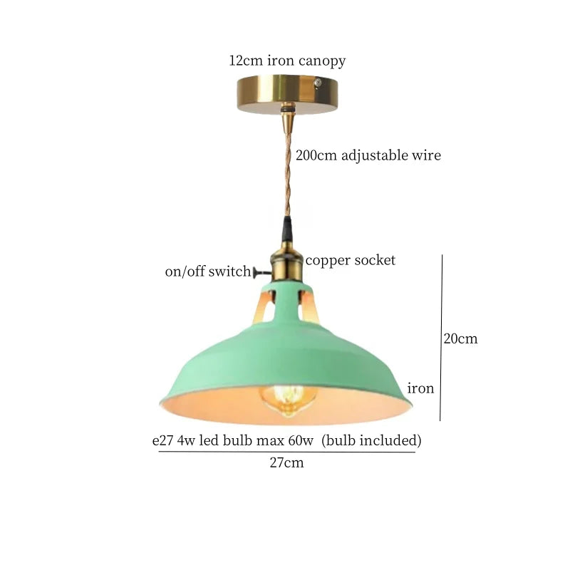 Blue Iron Art LED Pendant Light, Nordic Modern Style for Home and Commercial Spaces