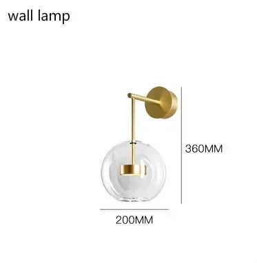 Modern Clear Glass Globe LED Pendant Light - Micky Copper Hanging Lamp