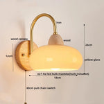 LED Glass Iron Wood Wall Light Fixture Modern Nordic Bedside Lamp