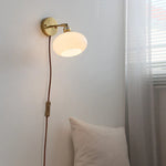 Japanese Style LED Wall Sconce Glass Rotate Pull Chain Switch Stair Light