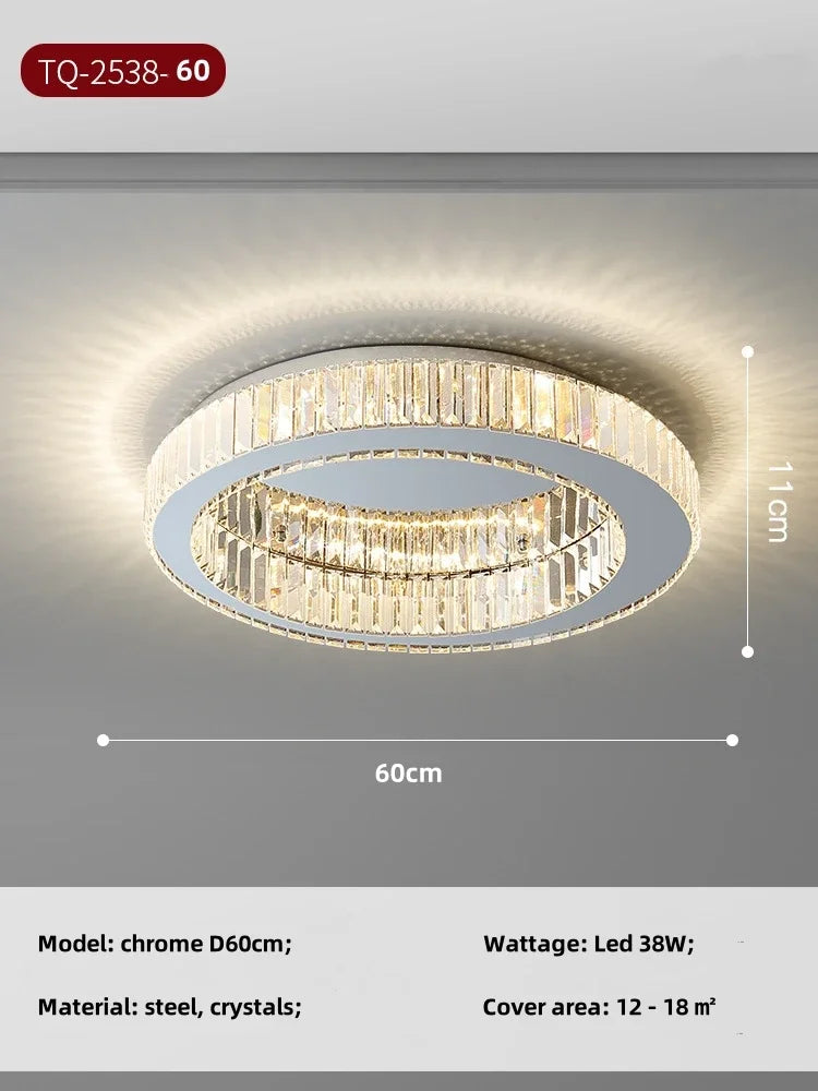 Modern K9 Crystals Dimmable LED Ceiling Light - Art Decor Luminarias