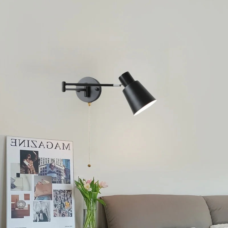 Black Iron LED Wall Sconce for Home Decor - Modern Nordic Style