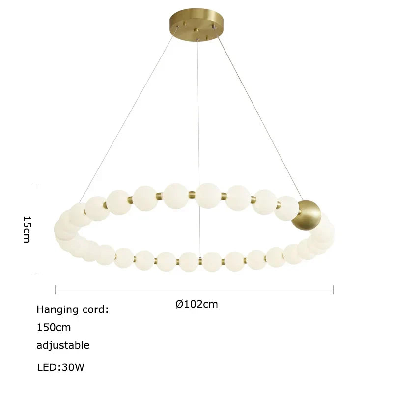 Love Gold Chrome Chandelier LED Suspension Lighting for Dinning Room