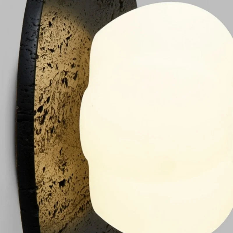 Black Travertine LED Wall Lights Modern Home Decoration Bedside Lamps