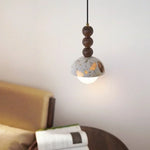 Afralia™ Terrazzo Stone Glass Ball LED Pendant Light Fixture - Nordic Modern Design