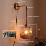 Amber Glass LED Wall Lamps for Living Room and Bathroom Mirror Lighting