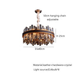 Classic Gray Crystal Chandeliers with LED Lighting for Dining Table