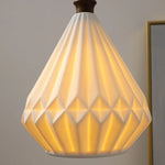 Ceramic Wood Pendant Light - Nordic Modern LED Hanging Lamp for Home Decor