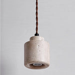 LED Hanging Light Fixture Yellow Travertine Nordic Wire Adjustable Pendant Lamp