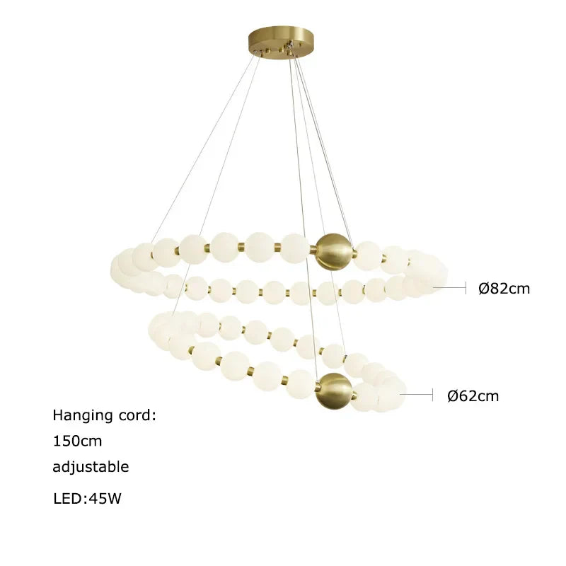 Love Gold Chrome Chandelier LED Suspension Lighting for Dinning Room
