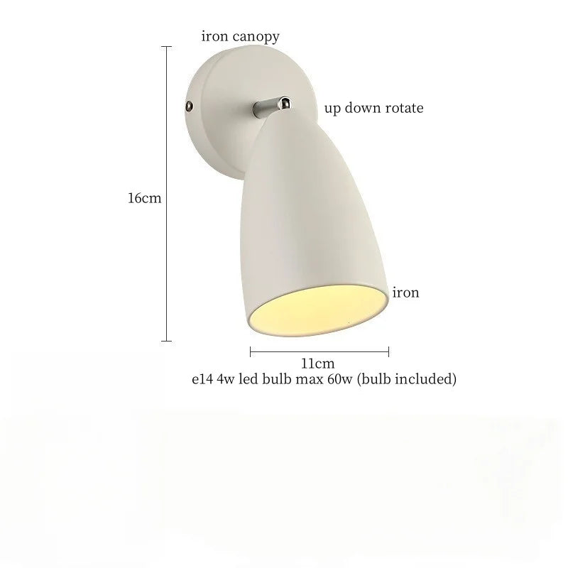 Afralia™ Swing Long Arm Iron Art LED Wall Light - Nordic Minimalism Bedroom Living Room Lampara Pared