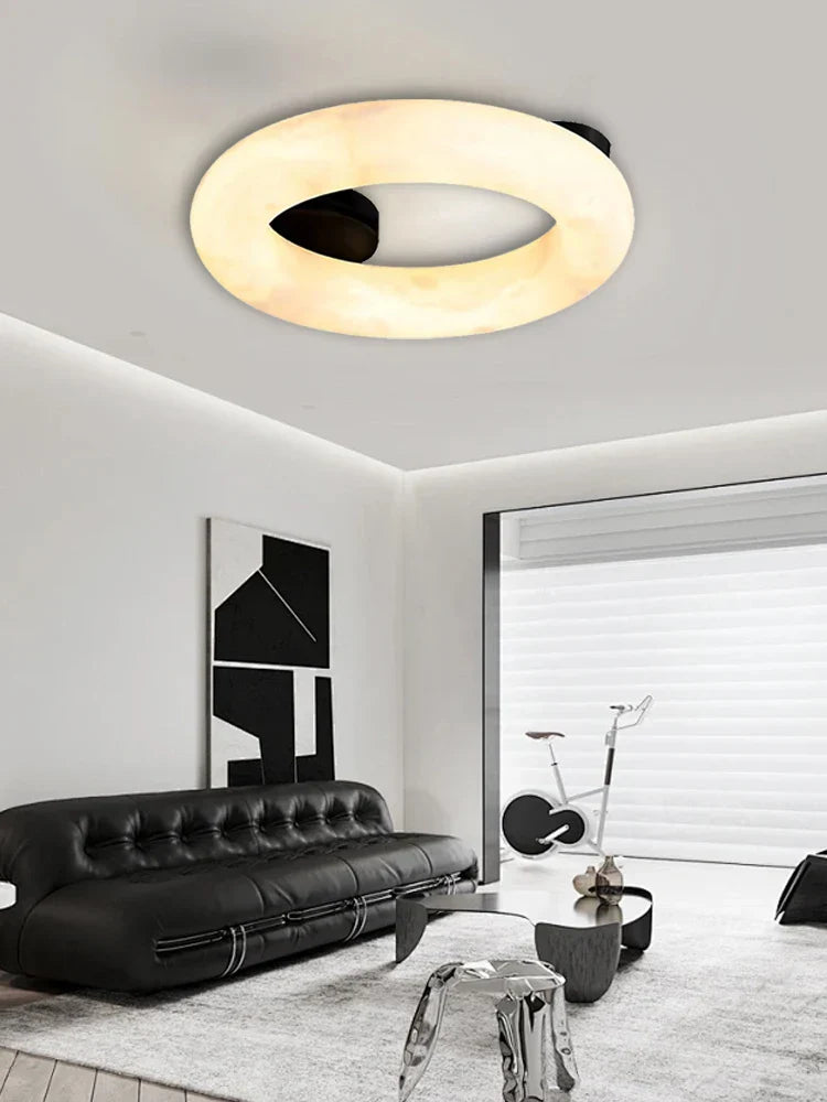 Elegant Alabaster Marble Ceiling Chandelier for Living Room Bedroom