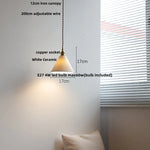 White Ceramic LED Pendant Light | Adjustable Nordic Modern Home Decor Hanging Lamp