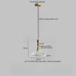 Copper Wood Glass LED Pendant Lamp - French Minimalist Design for Home Decor