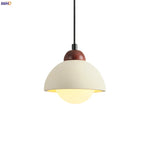 White Micro Cement LED Pendant Lights for Modern Living Spaces