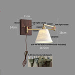 Wood Swing Arm LED Wall Light - Rotatable Bedroom Balcony Bedside Lamp