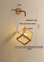 Cube LED Wall Lights | Modern Nordic Wood Design for Home Decor