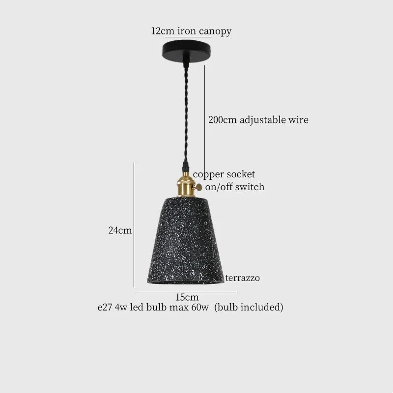 Afralia™ Terrazzo LED Pendant Light | Modern Nordic Style for Home, Bar, Cafe, Loft