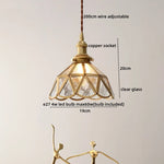 Copper Glass LED Pendant Light - Nordic Hanging Lamp for Home Decor