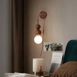 Glass and Wood Adjustable Wall Light for Living Room and Bedroom