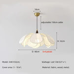 Nordic Creamy E27 LED Pendant Chandelier: French Bedroom Retro Dining Room Lamp