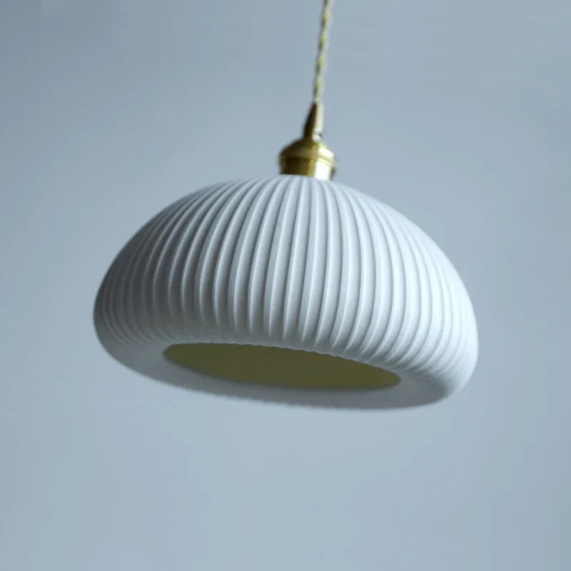 Ceramic LED Pendant Lamp, Modern Nordic Design, Adjustable 2m Wire, White Finish