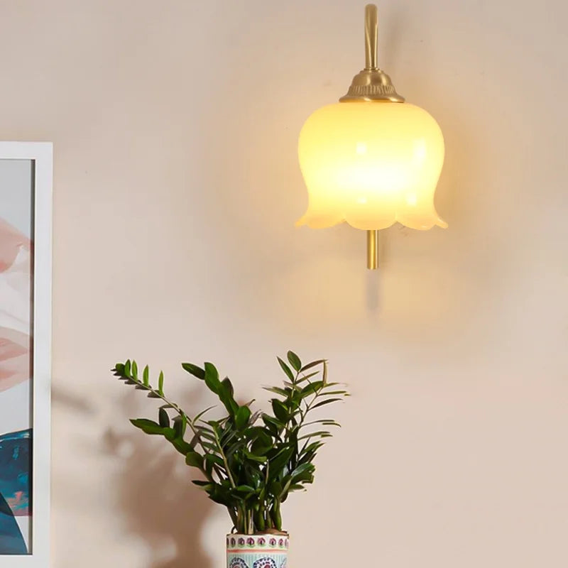 Afralia™ Copper LED Wall Light Fixture for Bedroom, Bathroom, and Stairway