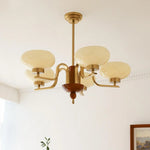 Cream Glass Pendant Chandelier for Home Decor