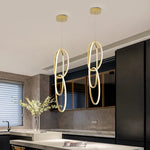 Gold Steel Pendant Light for Home Decor & Bar, Stylish LED Hanging Lamp