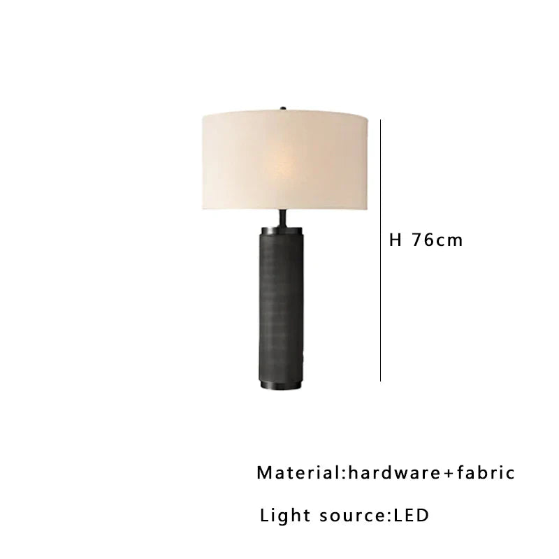 Classic Stone Table Lamp for Bedroom Nightstand and Living Room Decor