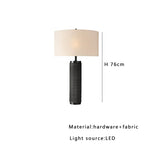 Classic Stone Table Lamp for Bedroom Nightstand and Living Room Decor