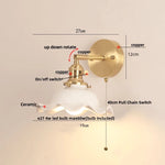 Ceramic Wood LED Wall Sconce, Modern Adjustable Nordic Lamparas De Pared for Bedroom