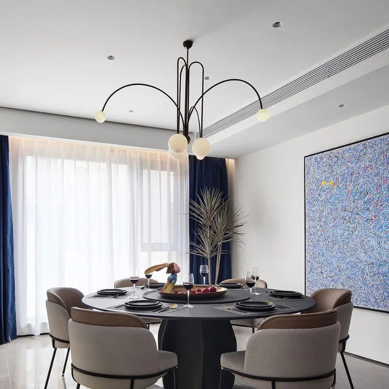 Glass Pendant Chandelier for Living Dining Room Suspension Lamp