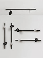 Long Strip Art Decorative Wall Lamp, Solid Wood, Black/White, Wall Mounted