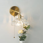 LED Glass Wall Lights Pull Chain Switch | Nordic Modern Design Bedside Lamp