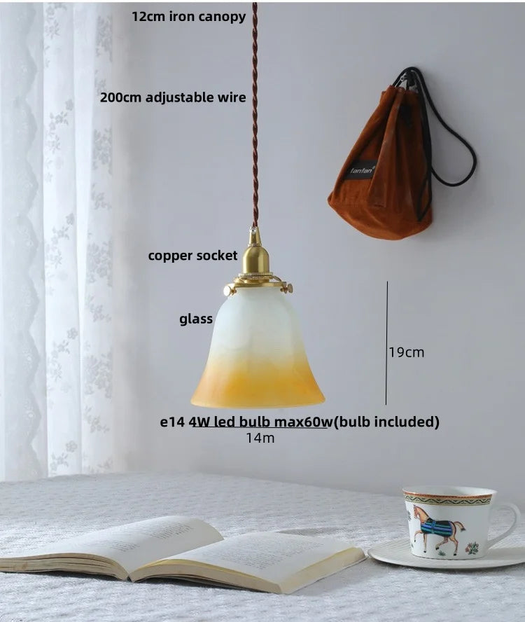 Afralia™ White Glass LED Pendant Lamp Modern Copper Socket Hanging Light