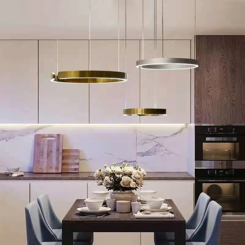Nordic Ring LED Pendant Chandelier for Home Living Dining Kitchen Lighting