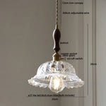 Afralia™ Flower Glass LED Pendant Lights with Walnut Wood Finish