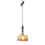 Amber Glass Pendant Lamps Copper Modern Hanging Lights for Living Dining Bedroom