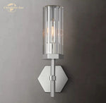 Hexagonal LED Crystal Sconce: Modern Wall Lighting for Bathroom, Living Room, Bedroom
