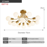 Postmodern Glass Ball Ceiling Lamp Luxury Nordic Interior Dining Room Lighting