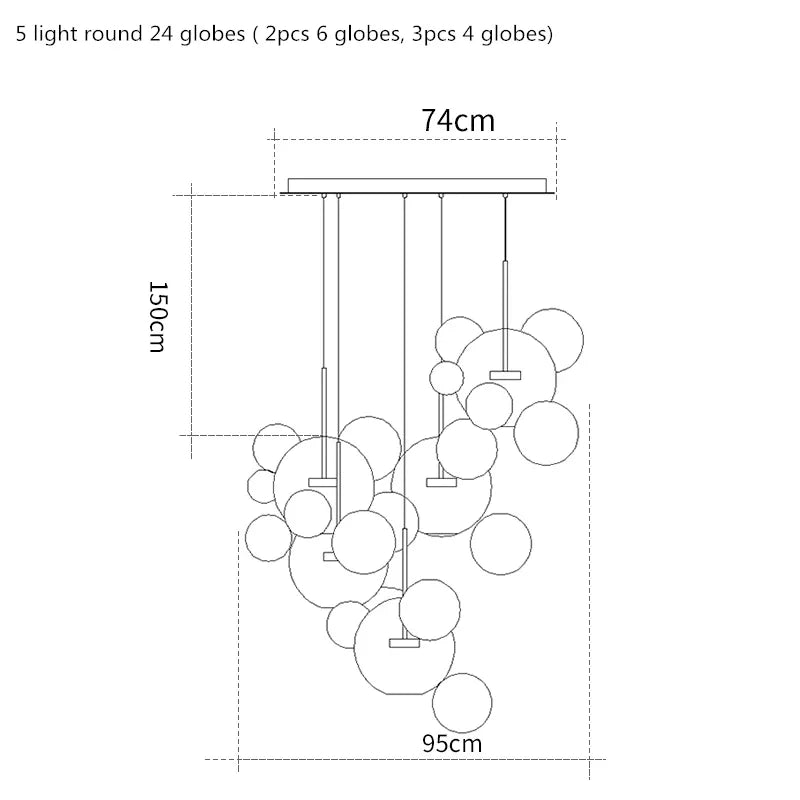 Milky Glass Globes LED Pendant Lights for Dining Room, Modern Luminarias LED Hanging Lamp