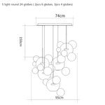 Milky Glass Globes LED Pendant Lights for Dining Room, Modern Luminarias LED Hanging Lamp