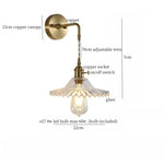 Brass Glass LED Wall Sconce Light for Living Room, Bedroom, Bathroom
