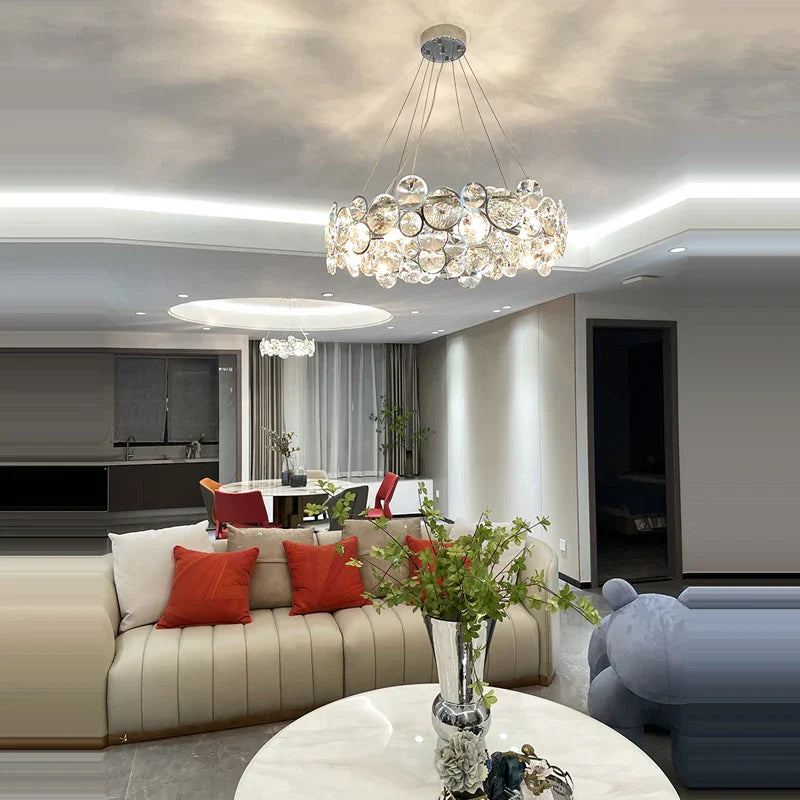Crystal Magic Ring Pendant Light for Dinning Room