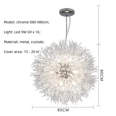 Afralia™ Dandelion Gold/Chrome Chandelier with Crystals, G9 Pendant Lights for Elegant Lighting
