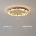 Afralia™ Modern Luxury Dimmable Crystal Chandelier Round Steel LED Ceiling Light