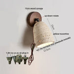 Yellow Travertine LED Wall Lights with Pull Chain Switch, Modern Rotate Bedside Lamp